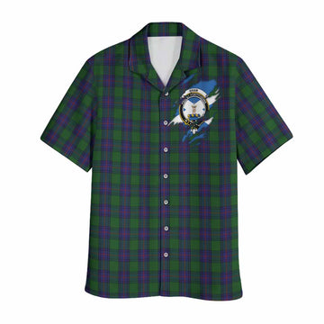 Shaw Clan Crest In Me Tartan Hawaiian Shirt Scotland Flag Style