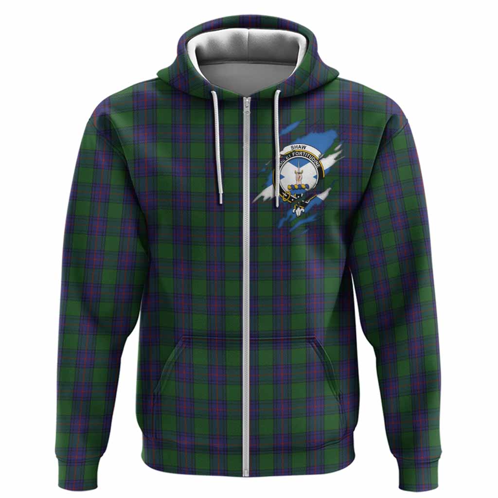Shaw Clan Crest In Me Tartan Hoodie Scotland Flag Style