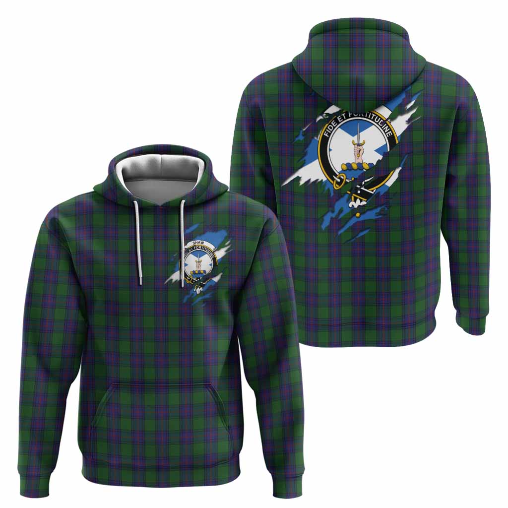 Shaw Clan Crest In Me Tartan Hoodie Scotland Flag Style