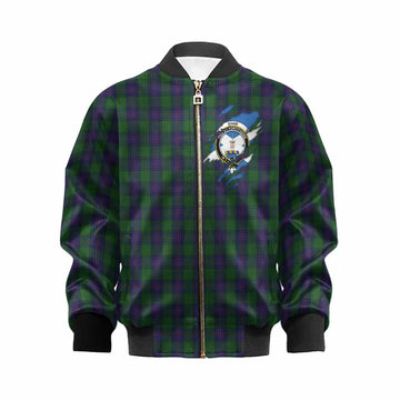 Shaw Clan Crest In Me Tartan Kid Bomber Jacket Scotland Flag Style