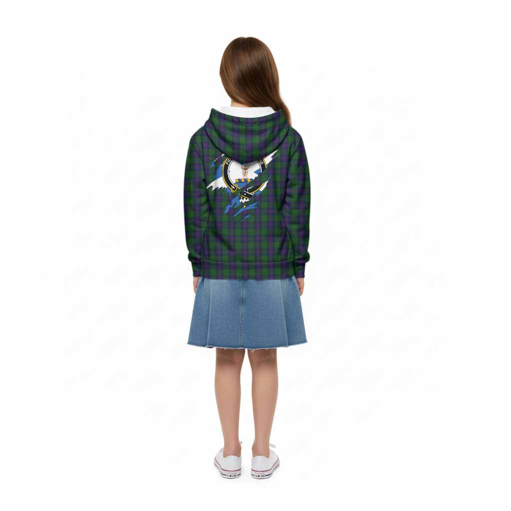Shaw Clan Crest In Me Tartan Kid Hoodie Scotland Flag Style