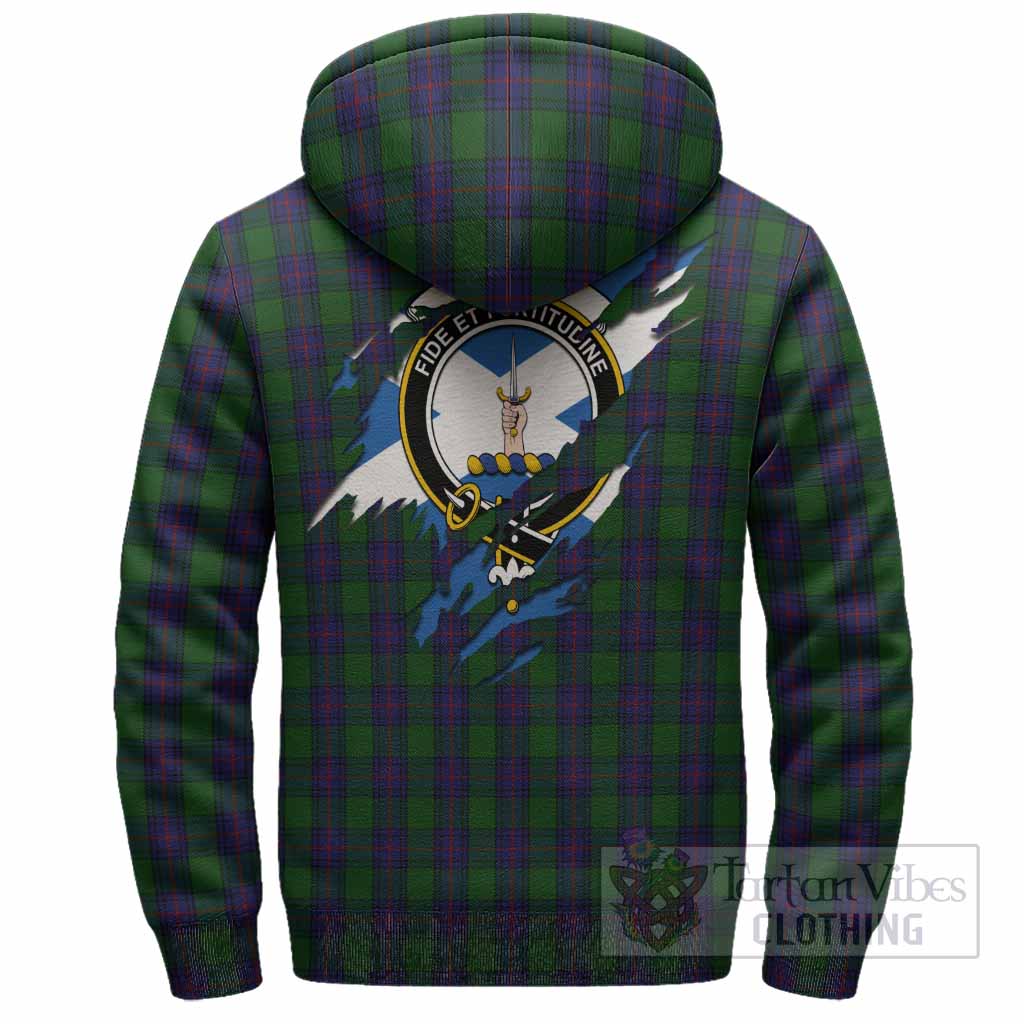 Shaw Clan Crest In Me Tartan Sherpa Hoodie Scotland Flag Style