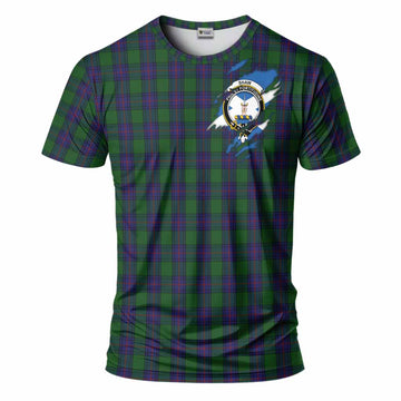 Shaw Clan Crest In Me Tartan T-Shirt Scotland Flag Style