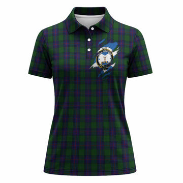 Shaw Clan Crest In Me Tartan Women Polo Shirt Scotland Flag Style