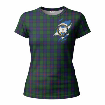 Shaw Clan Crest In Me Tartan Women T shirt Scotland Flag Style