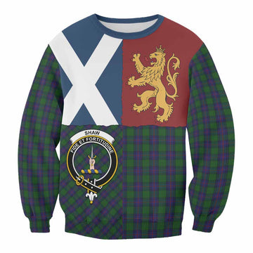 Shaw Crest Tartan Sweatshirt with Lion Rampant Saltire Style