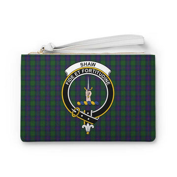 Shaw Family Crest Tartan Clutch Bag
