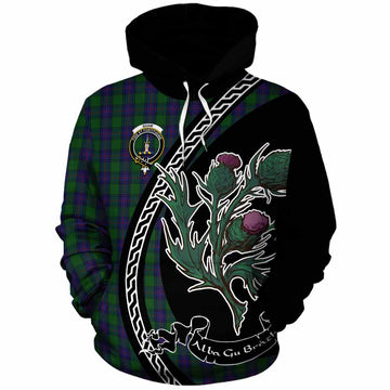 Shaw Family Crest Tartan Cotton Hoodie Alba Thistle Inspired - Tartan Vibes Clothing