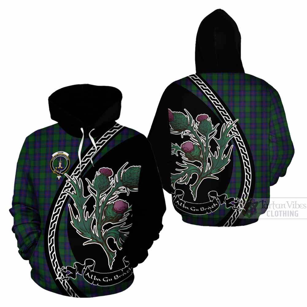 Shaw Family Crest Tartan Cotton Hoodie Alba Thistle Inspired - Tartan Vibes Clothing