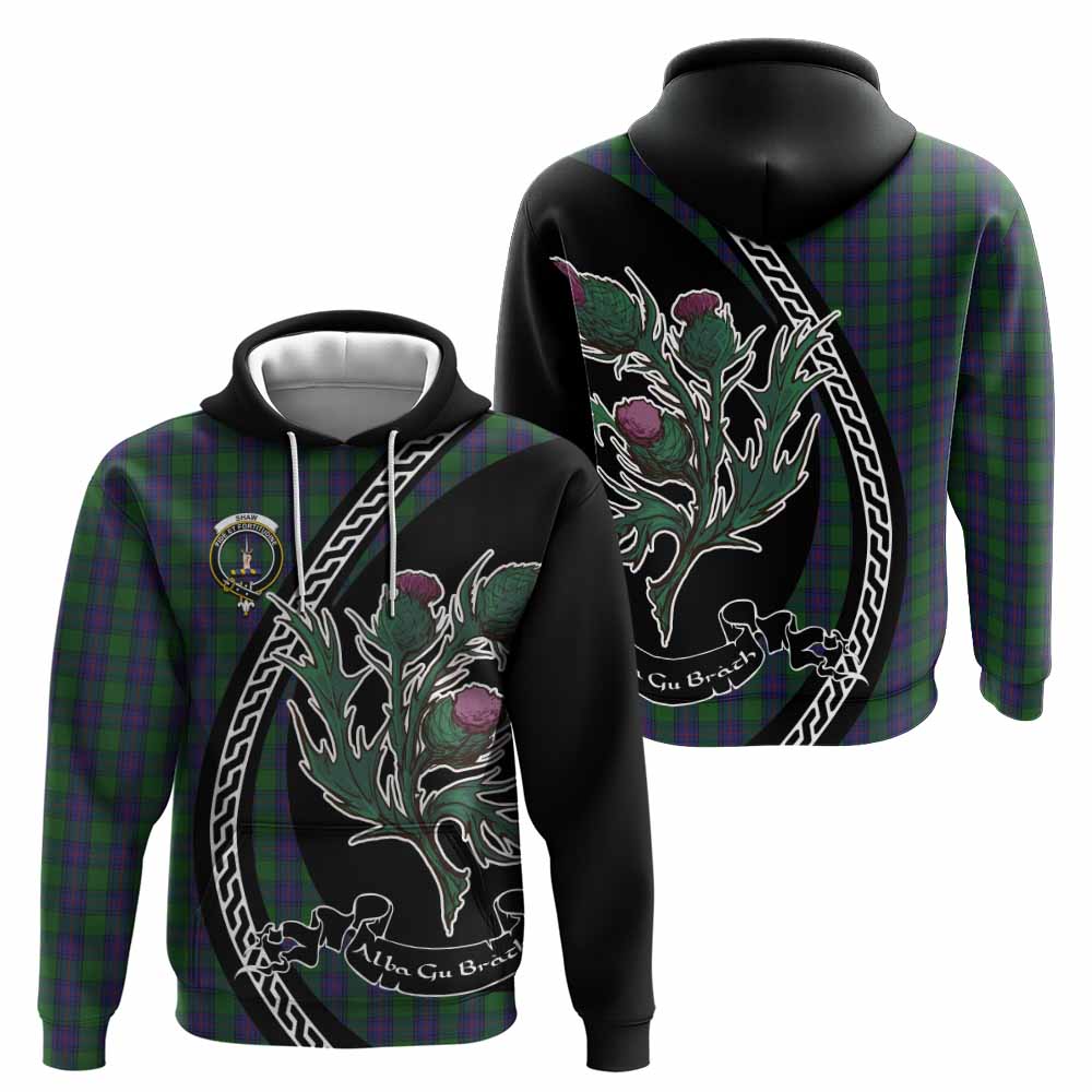 Shaw Family Crest Tartan Hoodie Alba Thistle Inspired - Tartan Vibes Clothing