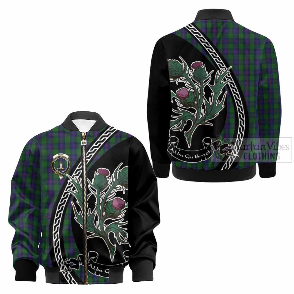 Shaw Family Crest Tartan Kid Bomber Jacket Alba Thistle Inspired - Tartan Vibes Clothing