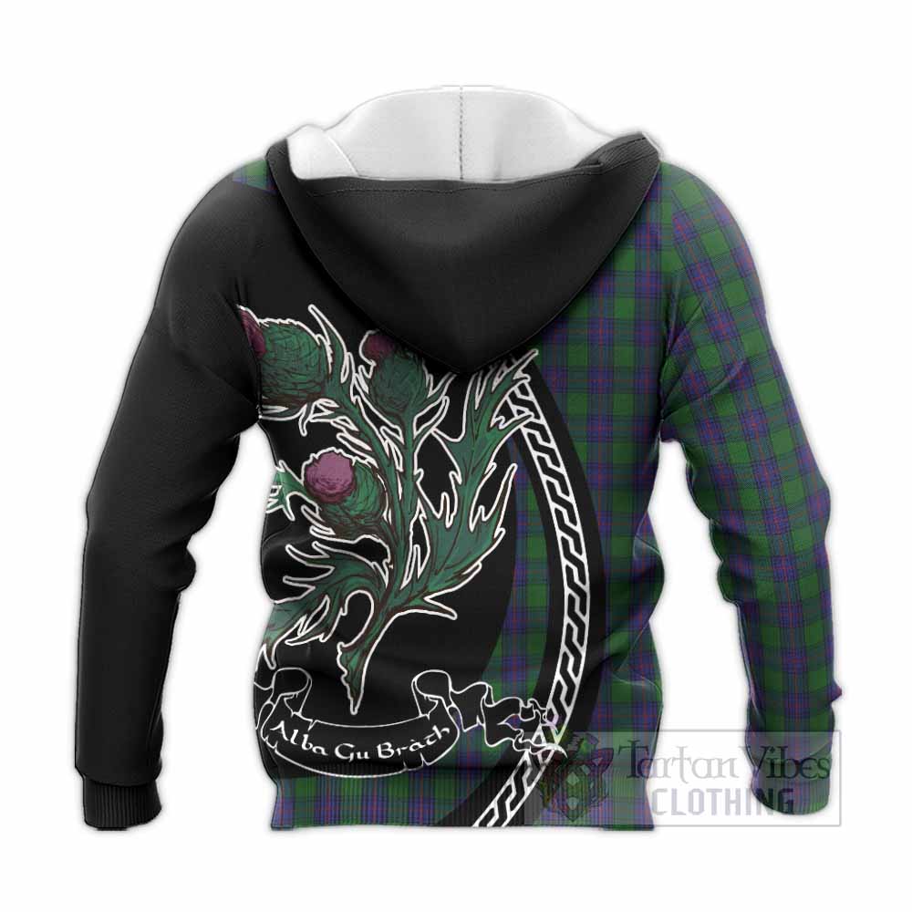 Shaw Family Crest Tartan Knitted Hoodie Alba Thistle Inspired - Tartan Vibes Clothing
