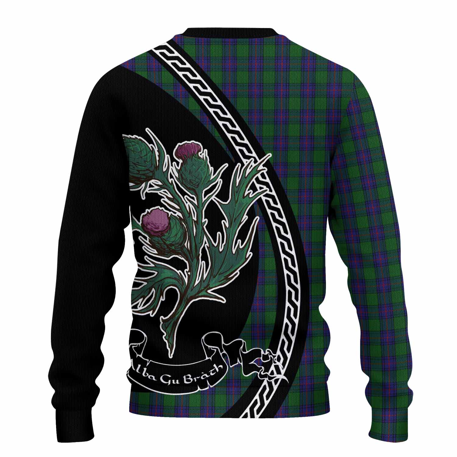 Shaw Family Crest Tartan Knitted Sweater Alba Thistle Inspired - Tartan Vibes Clothing