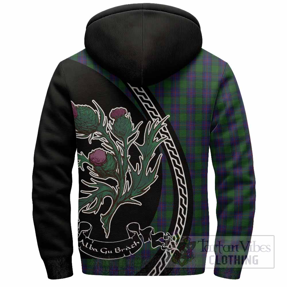 Shaw Family Crest Tartan Sherpa Hoodie Alba Thistle Inspired - Tartan Vibes Clothing