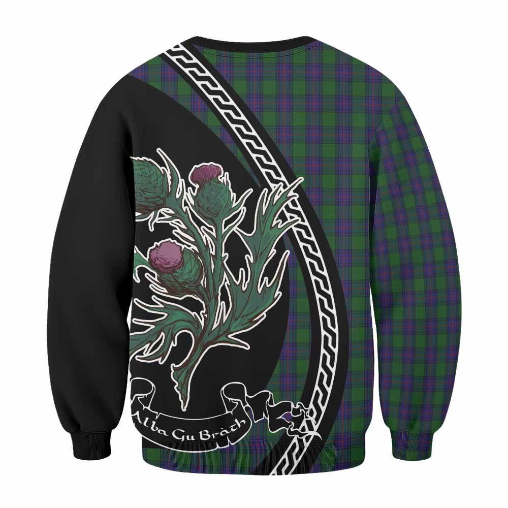Shaw Family Crest Tartan Sweatshirt Alba Thistle Inspired - Tartan Vibes Clothing