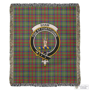 Shaw Green Modern Tartan Woven Blanket with Family Crest