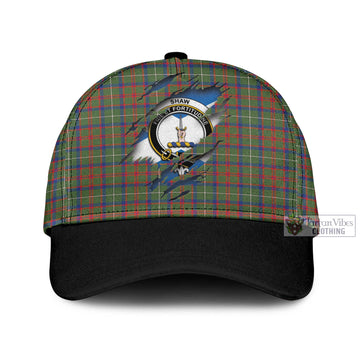 Shaw Green Modern Tartan Classic Cap with Family Crest In Me Style