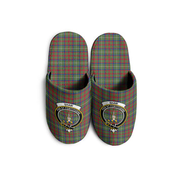 Shaw Green Modern Tartan Home Slippers with Family Crest