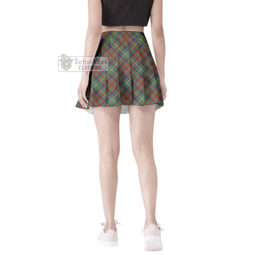 Shaw Green Modern Tartan Women's Plated Mini Skirt