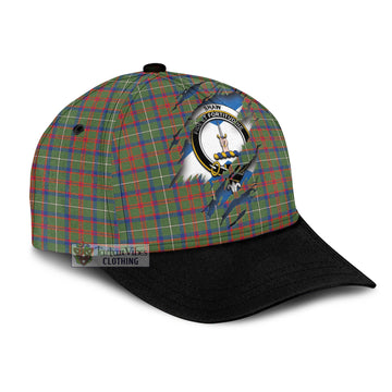 Shaw Green Modern Tartan Classic Cap with Family Crest In Me Style