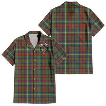 shaw-green-modern-tartan-short-sleeve-button-down-shirt-with-family-crest
