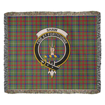 Shaw Green Modern Tartan Woven Blanket with Family Crest