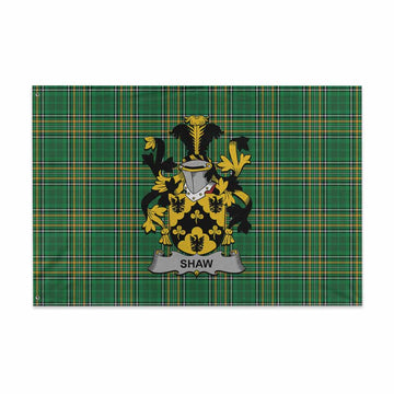 Shaw Irish Clan Tartan House Flag with Coat of Arms