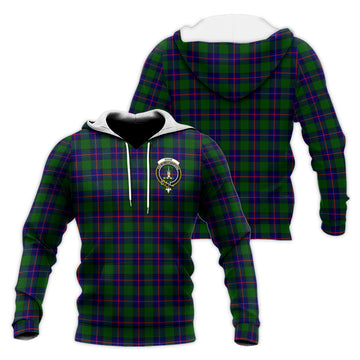 Shaw Modern Tartan Knitted Hoodie with Family Crest