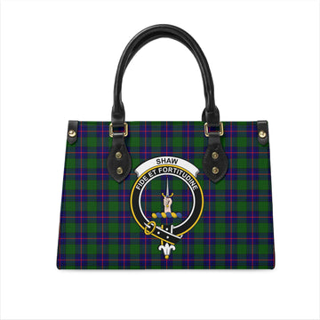 Shaw Modern Tartan Leather Bag with Family Crest