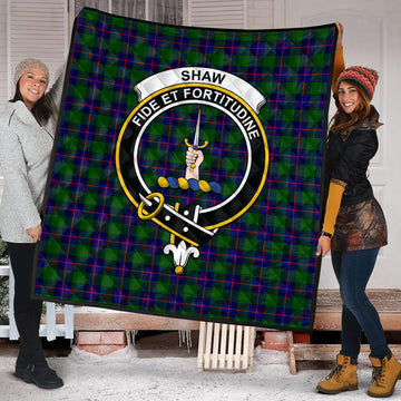 Shaw Modern Tartan Quilt with Family Crest