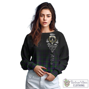 Shaw Modern Tartan Sweatshirt Featuring Alba Gu Brath Family Crest Celtic Inspired