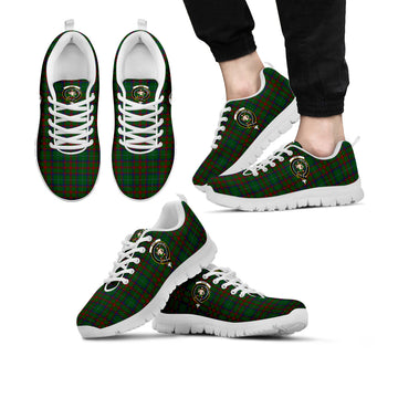 Shaw of Tordarroch Green Hunting Tartan Sneakers with Family Crest