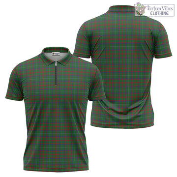 Shaw of Tordarroch Green Hunting Tartan Zipper Polo Shirt