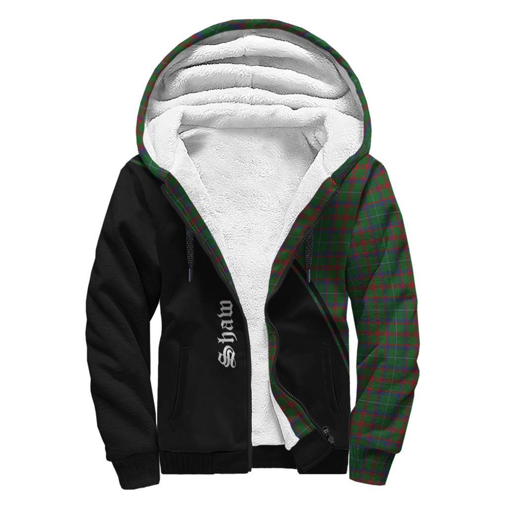 shaw-of-tordarroch-green-hunting-tartan-sherpa-hoodie-with-family-crest-curve-style