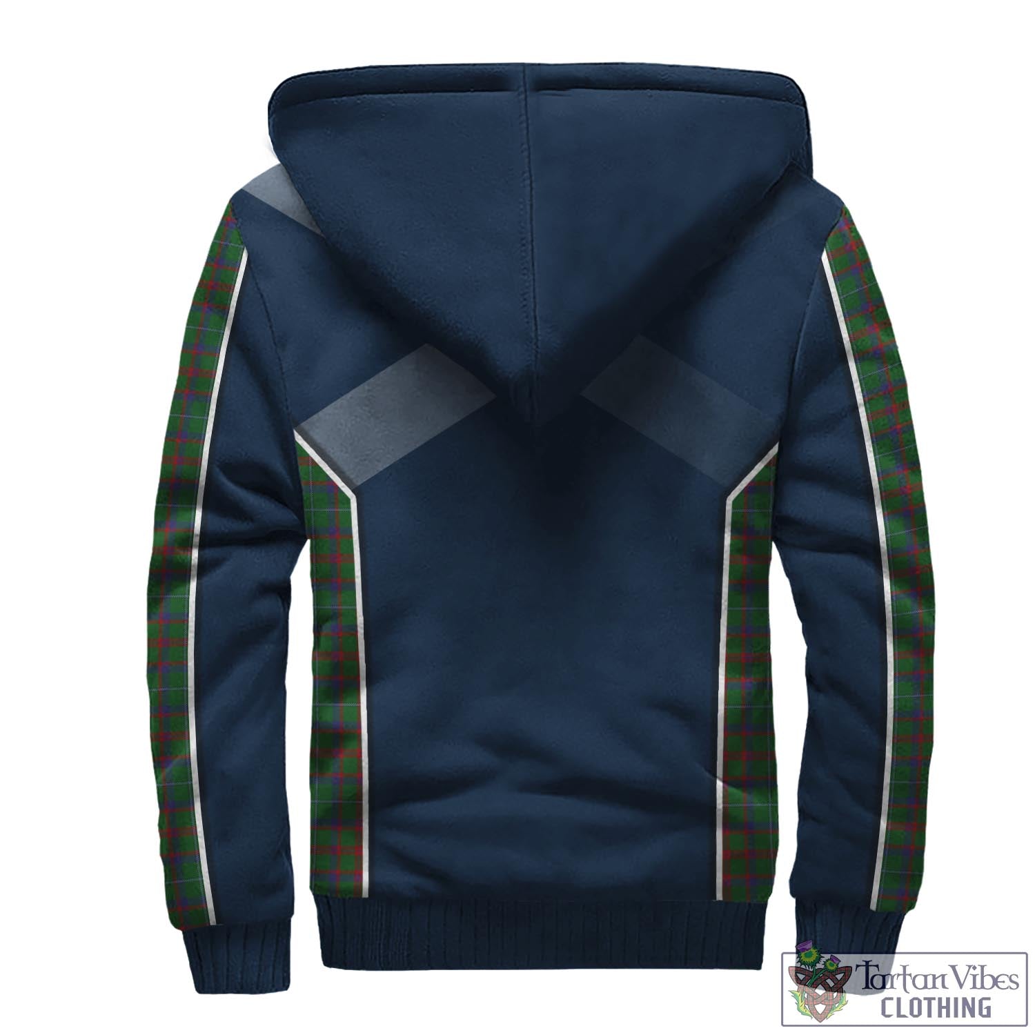 Tartan Vibes Clothing Shaw of Tordarroch Green Hunting Tartan Sherpa Hoodie with Family Crest and Lion Rampant Vibes Sport Style