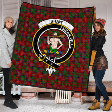 Shaw of Tordarroch Red Dress Tartan Quilt with Family Crest