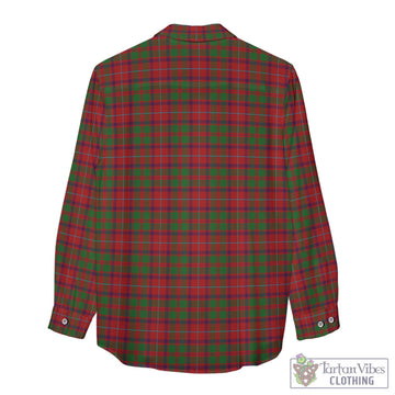 Shaw of Tordarroch Red Dress Tartan Womens Casual Shirt with Family Crest