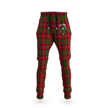 Shaw of Tordarroch Red Dress Tartan Joggers Pants with Family Crest