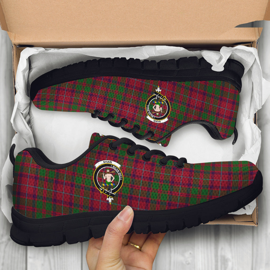 shaw-of-tordarroch-red-dress-tartan-sneakers-with-family-crest