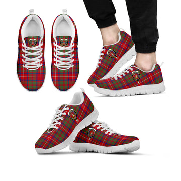 Shaw Red Modern Tartan Sneakers with Family Crest