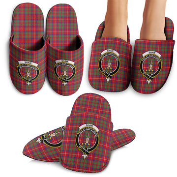 Shaw Red Modern Tartan Home Slippers with Family Crest