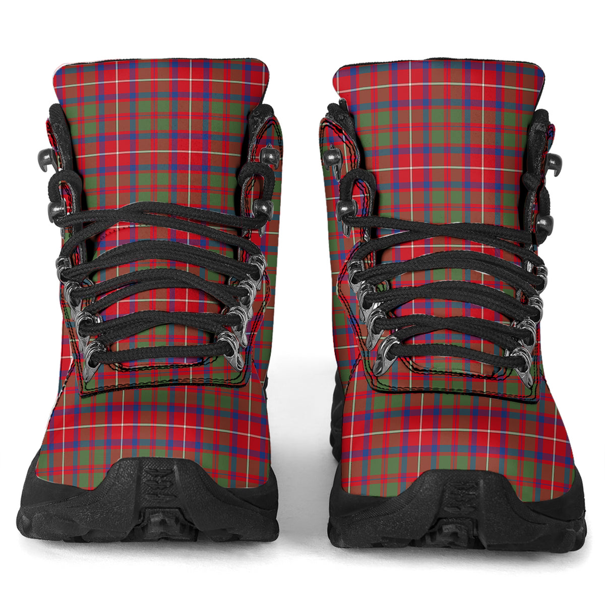 Shaw Red Modern Tartan Alpine Boots - Tartanvibesclothing