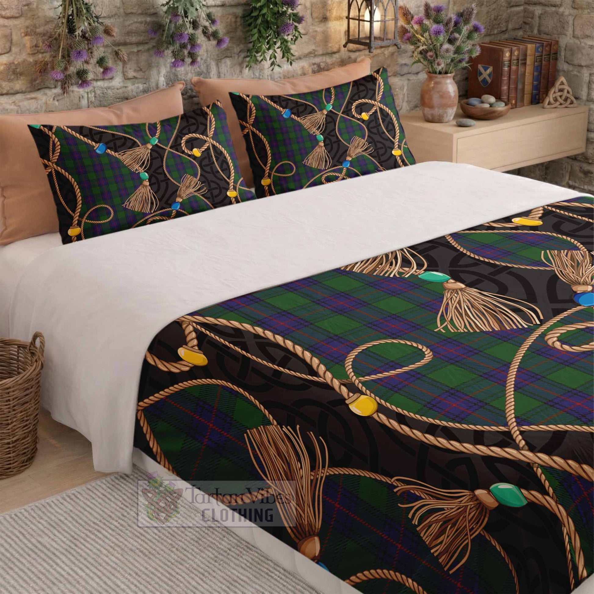 Shaw Scottish Tartan Twisted Ropes Stylized Bedding Set - Tartan Vibes Clothing