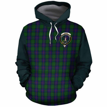 Shaw Tartan Accent Cotton Hoodie with Family Crest