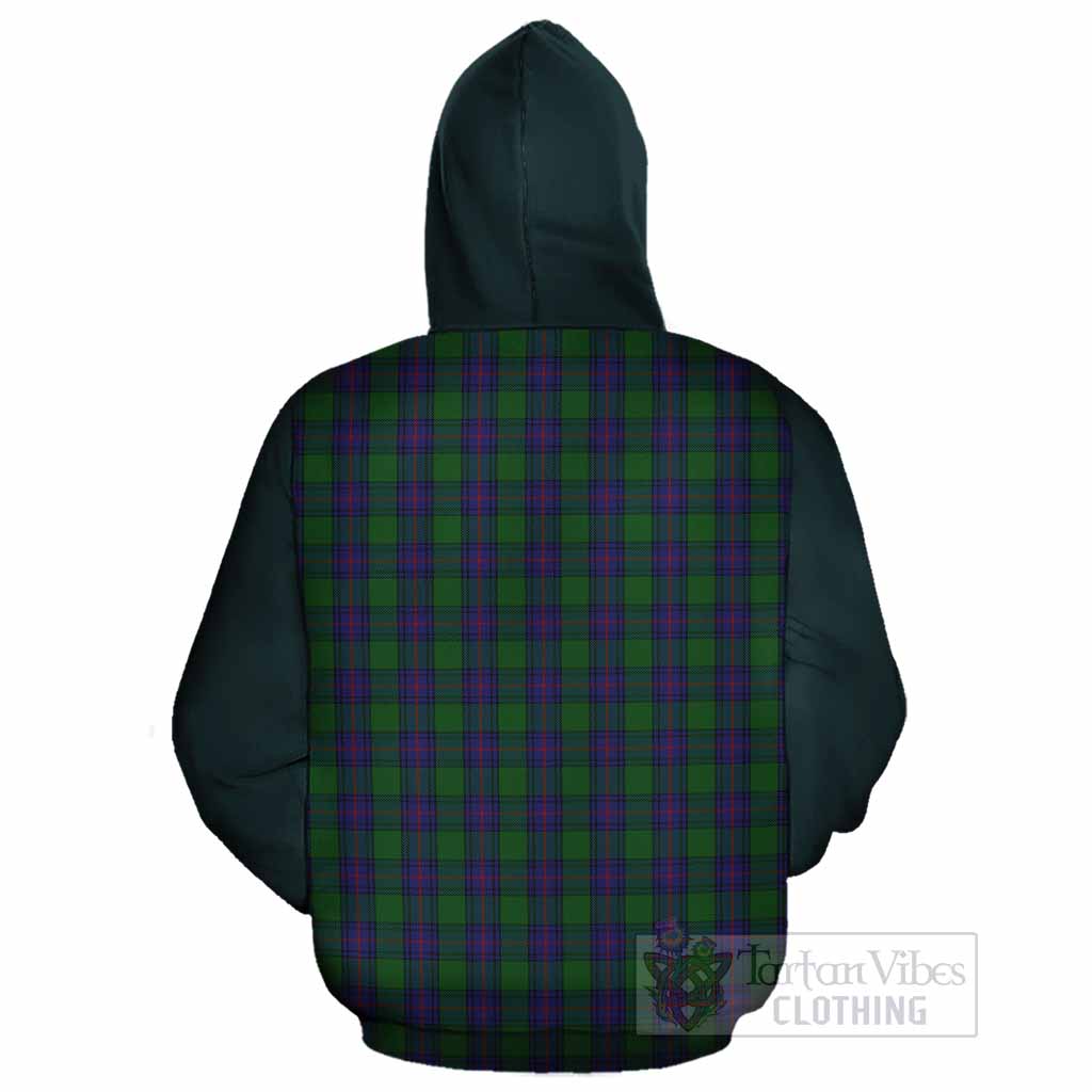 Shaw Tartan Accent Cotton Hoodie with Family Crest
