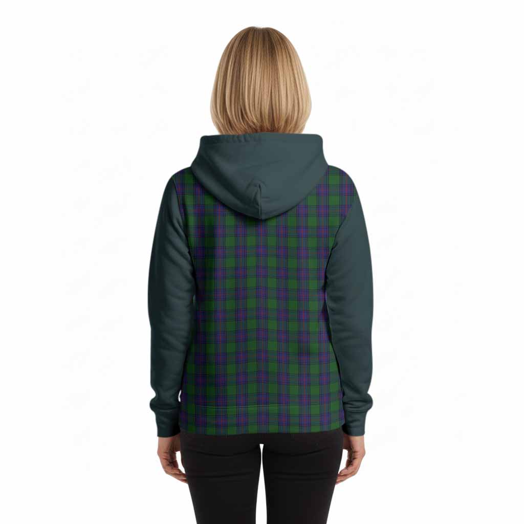 Shaw Tartan Accent Hoodie with Family Crest