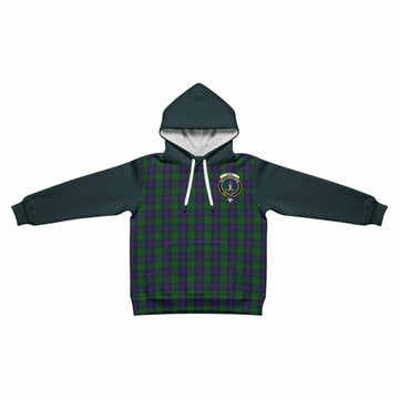 Shaw Tartan Accent Kid Hoodie with Family Crest