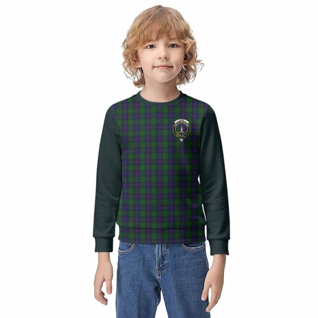 Shaw Tartan Accent Kid Knitted Sweatshirt with Family Crest