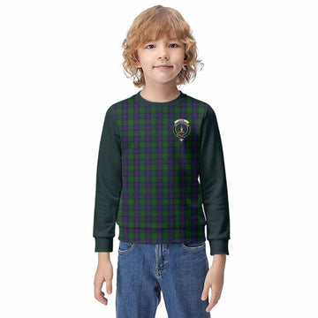 Shaw Tartan Accent Kid Knitted Sweatshirt with Family Crest