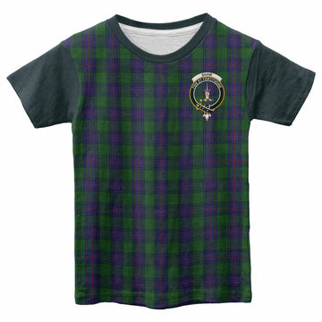 Shaw Tartan Accent Kid T-shirt with Family Crest